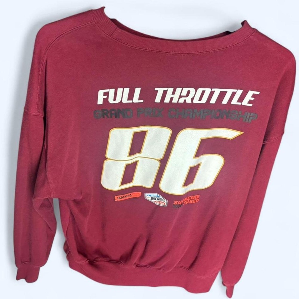 Hot Wheels Mens Maroon Full Throttle Grand Prix Longsleeve M